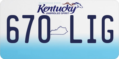 KY license plate 670LIG