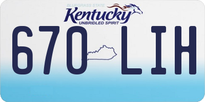 KY license plate 670LIH