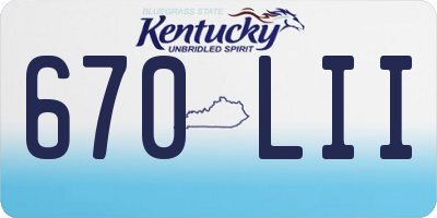 KY license plate 670LII