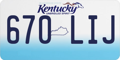 KY license plate 670LIJ