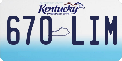 KY license plate 670LIM