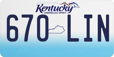 KY license plate 670LIN