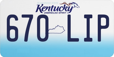 KY license plate 670LIP