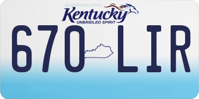 KY license plate 670LIR