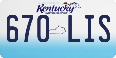KY license plate 670LIS