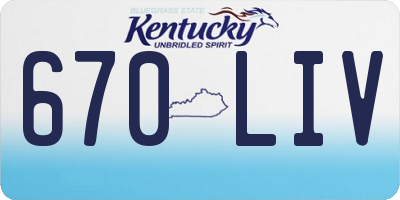KY license plate 670LIV