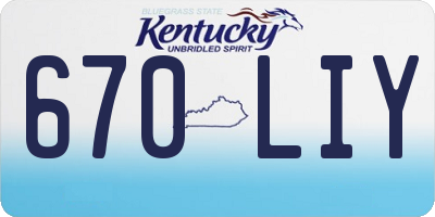 KY license plate 670LIY