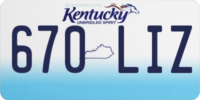 KY license plate 670LIZ