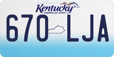 KY license plate 670LJA