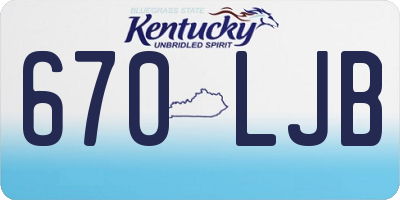 KY license plate 670LJB