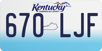 KY license plate 670LJF