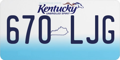 KY license plate 670LJG