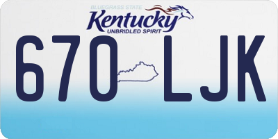 KY license plate 670LJK