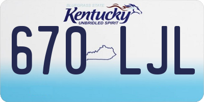KY license plate 670LJL