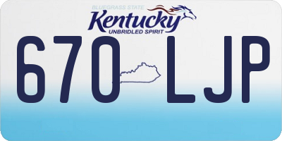 KY license plate 670LJP