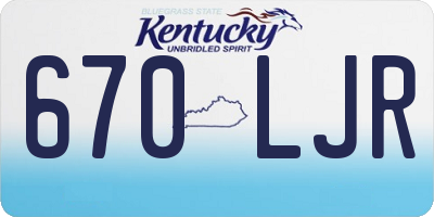 KY license plate 670LJR