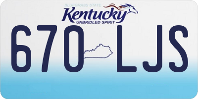 KY license plate 670LJS