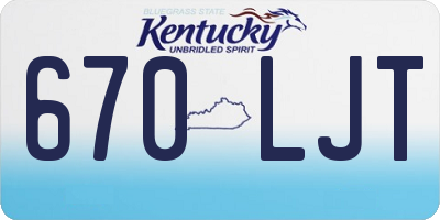 KY license plate 670LJT