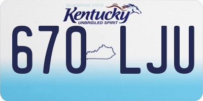 KY license plate 670LJU
