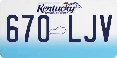 KY license plate 670LJV