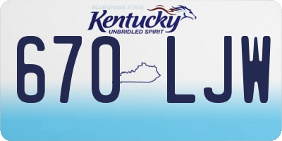 KY license plate 670LJW