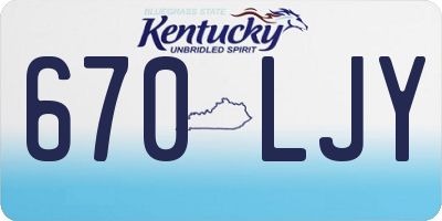 KY license plate 670LJY