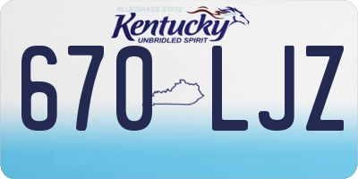 KY license plate 670LJZ