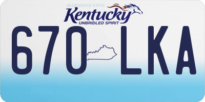 KY license plate 670LKA