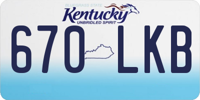 KY license plate 670LKB