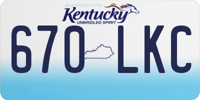 KY license plate 670LKC