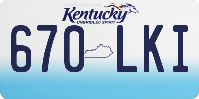 KY license plate 670LKI