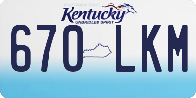 KY license plate 670LKM