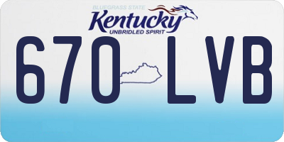 KY license plate 670LVB