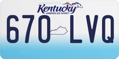 KY license plate 670LVQ