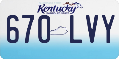 KY license plate 670LVY