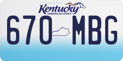KY license plate 670MBG