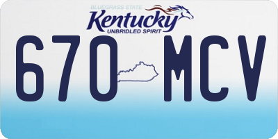 KY license plate 670MCV