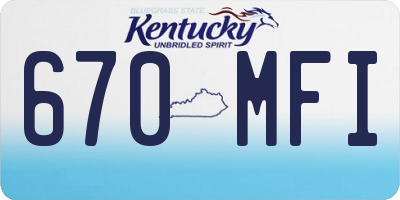 KY license plate 670MFI