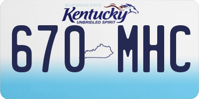 KY license plate 670MHC