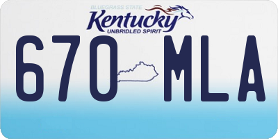 KY license plate 670MLA