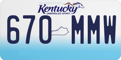 KY license plate 670MMW