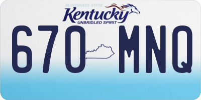 KY license plate 670MNQ