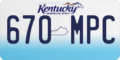 KY license plate 670MPC
