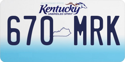 KY license plate 670MRK