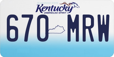 KY license plate 670MRW