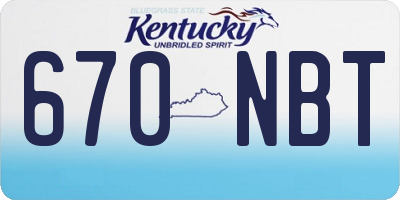 KY license plate 670NBT