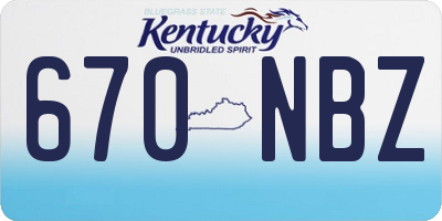 KY license plate 670NBZ