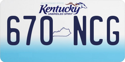 KY license plate 670NCG