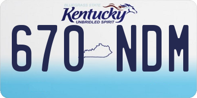 KY license plate 670NDM