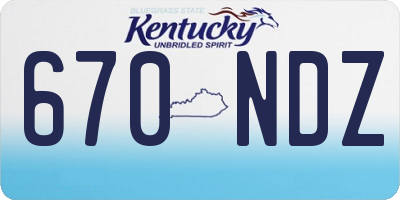 KY license plate 670NDZ